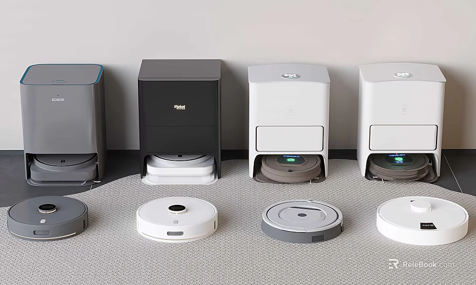 Smart Robot Vacuum Machines With Multiple Models And Modern Designs For Home Cleaning 3d model 