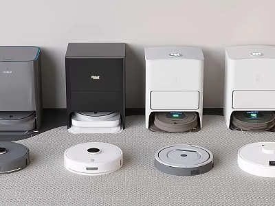 Smart Robot Vacuum Machines With Multiple Models And Modern Designs For Home Cleaning 3d model
