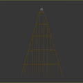 Model Train Moving On Top Of Yellow Scaffolding Structure With Metal Frames