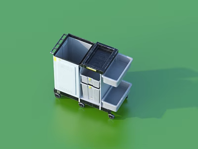 Heavy Duty Mobile Hardware Tool Cart With Storage Shelves And Wheels 3d model