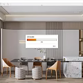 Restaurant Interior Design With Wooden Walls Warm Lighting Marble Counter And Modern Dining Chairs