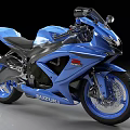 Blue Suzuki Sport Motorcycle With Sleek Design