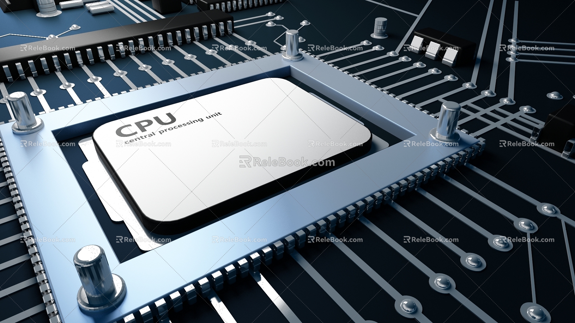 Modern circuit board integrated circuit background enterprise commercial 3d model