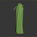Green Wide Leg Pants With Ribbon Straps And Sleek Shiny Material Design