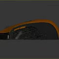Modern Orange Black Gaming Mouse With Blue LED Lights And USB Receiver Striped Design