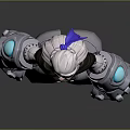 Game Movie Character With White Long Hair Mechanical Armor And Glowing Blue Accents Design
