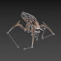 Detailed Artistic Mechanical Sculpture With Metallic Limbs And Orange Inner Structure