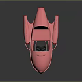 Red Toy Racing Car with Black Steering Wheel and Transparent Windshield on Dark Reflective Surface