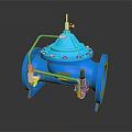 Blue Industrial Pipeline Valve With Metal Fittings And Top Control Component