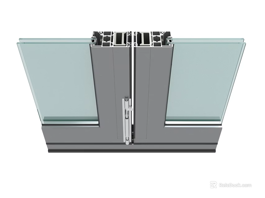 Durable Metal Hinge Hardware For Glass Panel Door Installation And Fitting 3d model 