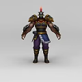 Inflatable Ancient Warrior Armor Model With Decorative Helmet And Purple Pants 3d model
