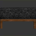 Stylish Square Ottoman Furniture With Textured Fabric Upholstery And Wooden Legs