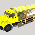 Yellow Flower Shop Truck With Canopy And Displays