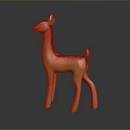 Decorative Golden Metallic Deer Figurine With Glossy Surface And Reflective Base