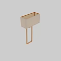 Modern Table Lamp With White Fabric Shade And Gold Geometric Metal Frame