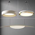 Modern Pendant Light With Circular White Shade And Metallic Frame Design