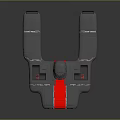 Futuristic Gray Spacecraft With Red Stripe And Sleek Wings For Cosmic Exploration