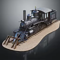 Vintage Steam Train Model With Number 2011 On Wooden Track And Sandy Base