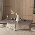 New Chinese Tea Table and Chair Tatami Tea Table and Chair Combination 3d model