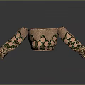 Ornate Traditional Blouse With Floral Embroidery Green Patterns And Gold Details