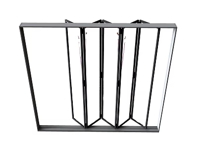 Foldable Metal Frame Room Divider With Multiple Panels For Home Decor 3d model