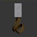 Minimalist White Cube Displayed on Golden Spiral Supports Against Gray Background