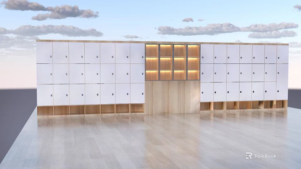 Modern Wine Cabinet Design With Wooden Frame And LED Lighting Display Shelves 3d model 