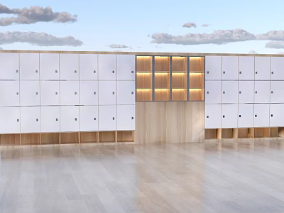 Modern Wine Cabinet Design With Wooden Frame And LED Lighting Display Shelves 3d model