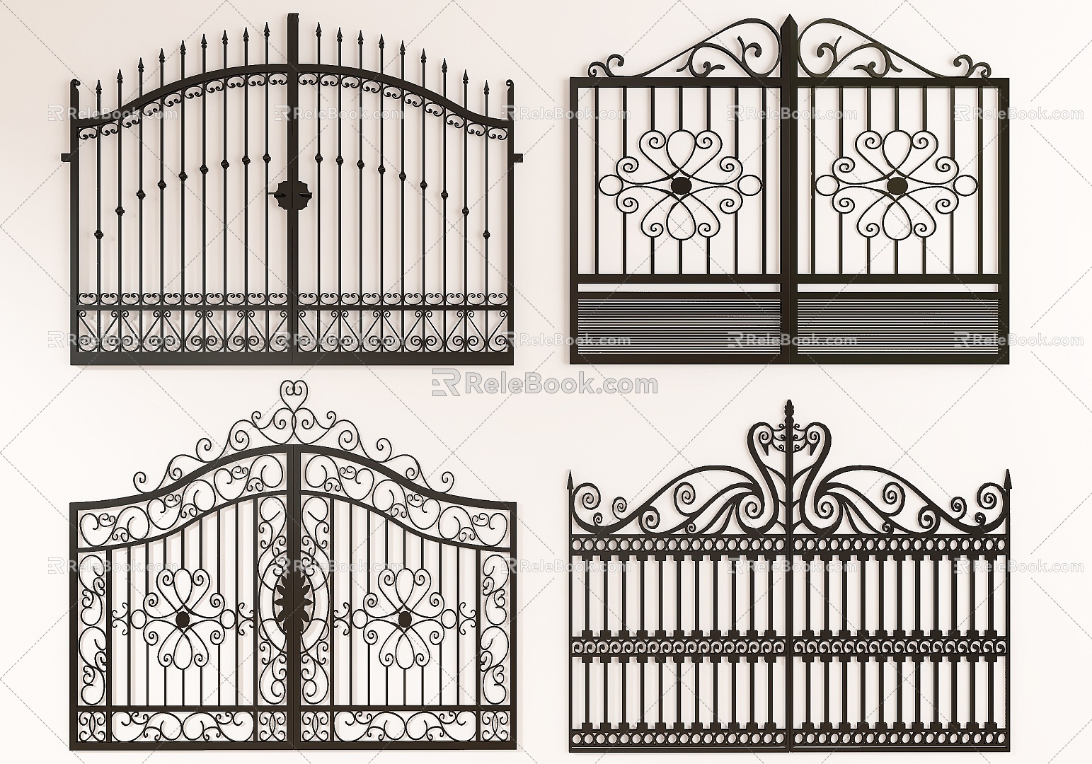 Jianou Iron Gate Chinese-style Iron Villa Gate Courtyard Iron Gate Outdoor Gate Stainless Steel Fence Door 3d model