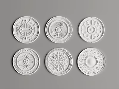 European-style Carved Modern Carved Triangle Round Flower 3d model