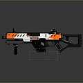 Tactical Orange White Black Rifle With Modular Structure And Ergonomic Grip Design