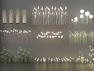 Floral Inspired Lighting Combinations With Various Plant Like Designs For Modern Interior Decor 3d model