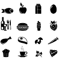 Stylish Food Themed Wall Decor Featuring Fish Apple Milk Egg And More For Kitchen