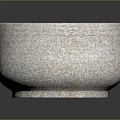 Round Stone Bowl With Textured Beige Surface And Blue Speckles Decorative Functional Container
