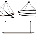 Modern Chandelier Designs With Circular Ring Shapes And Linear Bar Illuminated Lights