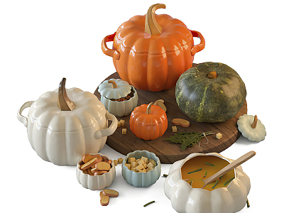 Modern Tableware Pumpkin Water Cup Combination model