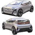 Audi Futuristic Concept Car With Sleek Front Grille And Rear Taillights Design