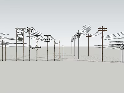 modern telegraph pole 3d model