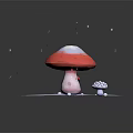 Modern mushroom straw mushroom poisonous mushroom plant 3d model