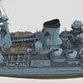 Battleship Showcasing Historic Naval Architecture With Turrets Masts And Deck Layout Features