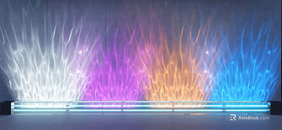 Colorful Decorative Lights With Flowing Light Effects For Modern Interior Decoration 3d model 