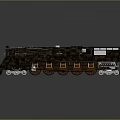 Vintage Steam Train 3D Model With Metal Texture And Detailed Design
