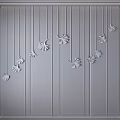 Modern Wall Art With Golden Ginkgo Leaf Decorations Hanging On Black Background