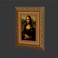 Elegant Golden Carved Decorative Frame Holding Classic Mona Lisa Painting