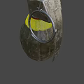Hand Grenade With Metal Body Yellow Markings And Safety Pin Design