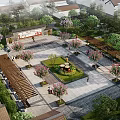 Traditional Garden Landscape Design With Stone Pathways Flowering Trees And Wooden Pavilions
