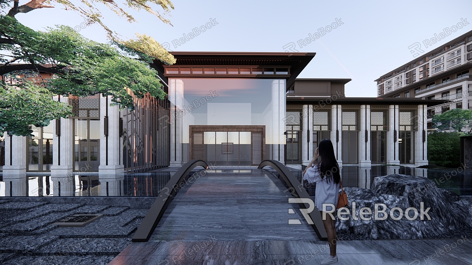 Chinese New Chinese Garden Residence model