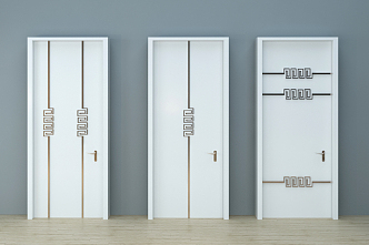 New Chinese Style Flat Door 3d model