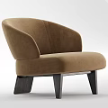 Taupe Velvet Accent Chair with Curved Backrest and Dark Wooden Legs with Additional Color Options