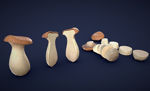 Pleurotus eryngii stylized Pleurotus eryngii mushroom cartoon Pleurotus eryngii cartoon mushroom cartoon plant 3d model